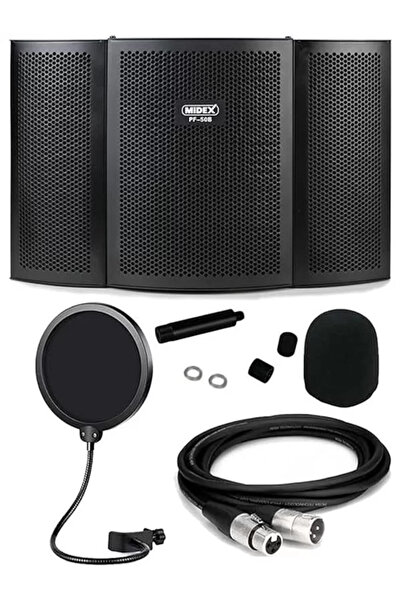NUVVO Midex PF-50B Mikrofon Ses Yalıtım İzolasyon Paneli METAL 35x22 cm Filtr...