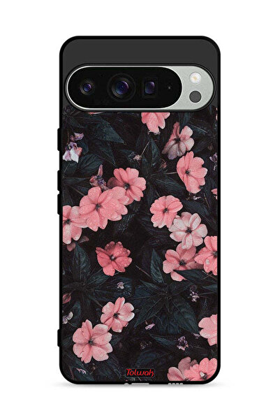 Tolwak غطاء حماية لجهاز Google Pixel 9 Pro - لون الخوخ والورود الصغيرة