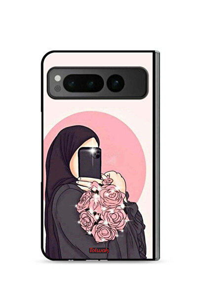 Tolwak غطاء حماية لهاتف Google Pixel Fold 5G، فن التقاط صور سيلفي مع حمل الزهور