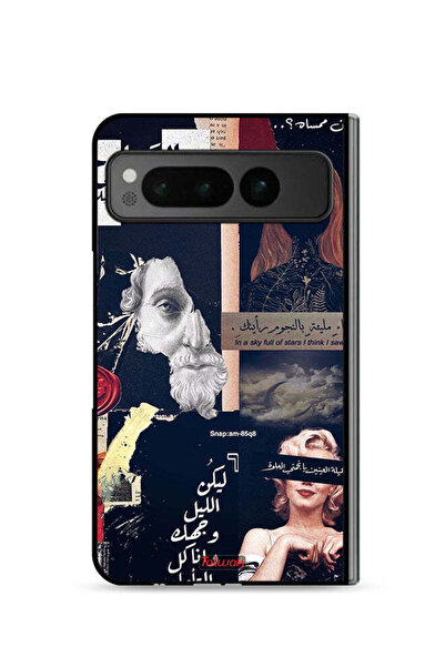 Tolwak غطاء حماية لهاتف جوجل بيكسل فولد 5G بعبارات عربية ووجوه مقطوعة