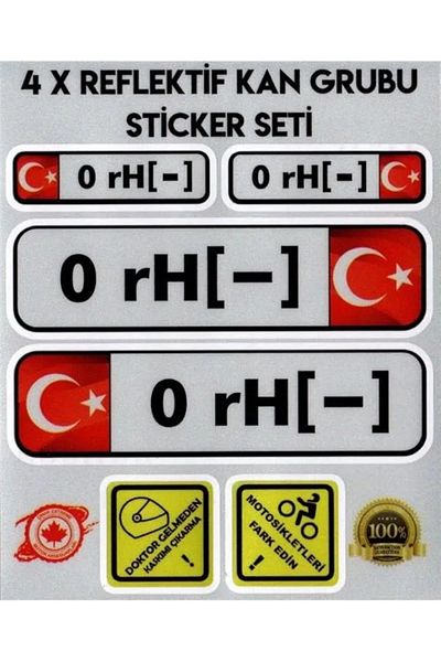 Mu Art Ahşap Tr 0 Rh - Reflective Blood Group Set Sticker