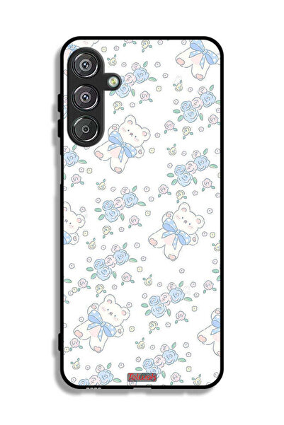 Tolwak غطاء حماية لهاتف سامسونج جالاكسي M16 5G مع رمز دب تيدي لطيف وزهور