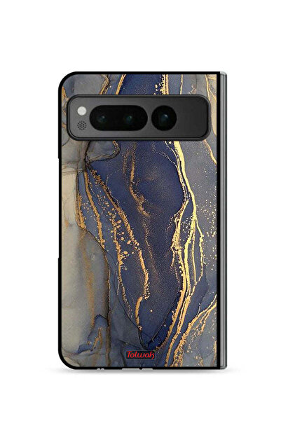 Tolwak غطاء حماية لهاتف جوجل بيكسل فولد 5G بنمط رخامي لامع