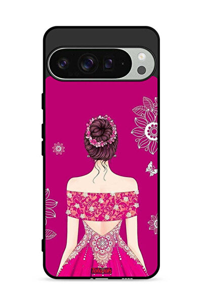 Tolwak غطاء حماية لهاتف Google Pixel 9 Pro بتصميم فتاة وزهور