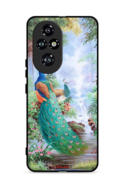 Tolwak غطاء حماية لهاتف Honor 200 Pro 5G بنقشة الطاووس