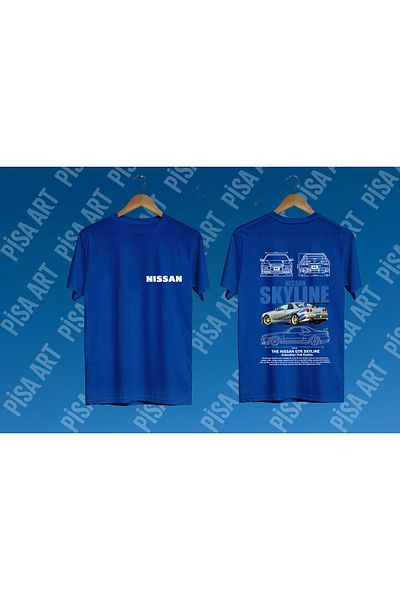 Pisa Art Μπλουζάκι Unisex Nissan Skyline GTR R34 Özel Tasarım