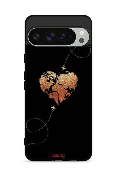 Tolwak غطاء حماية لجهاز Google Pixel 9 Pro برسومات طائرات تلامس القلب