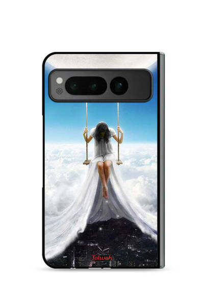 Tolwak غطاء حماية لهاتف جوجل بيكسل فولد 5G بتصميم فن مدينة الغيوم القمرية