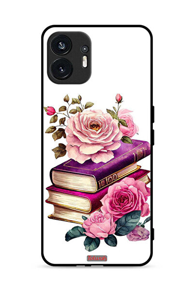Tolwak Nothing Phone (2) 5G Protective Case Cover Roses And Books
