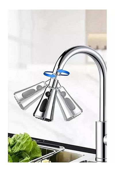 LUXE Chrome 3-Function Kitchen Sink Head, 720 Degree Rotating, Water Saving, Stylish and Durable