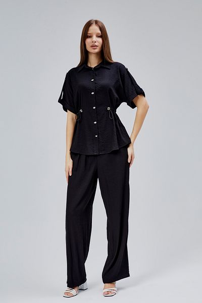 Bolivente Black Relaxed Cut Shirt Pants Suit