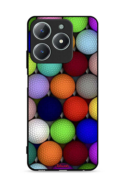 Tolwak غطاء حماية لهاتف Realme C63 4G بتصميم كرات فنية تجريدية