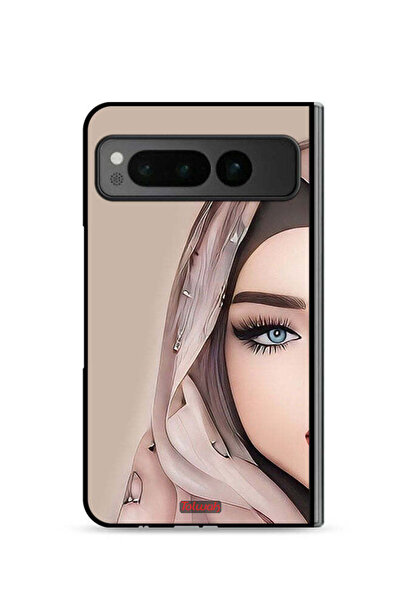 Tolwak غطاء حماية لهاتف جوجل بيكسل فولد 5G برسومات فتاة نصف وجه