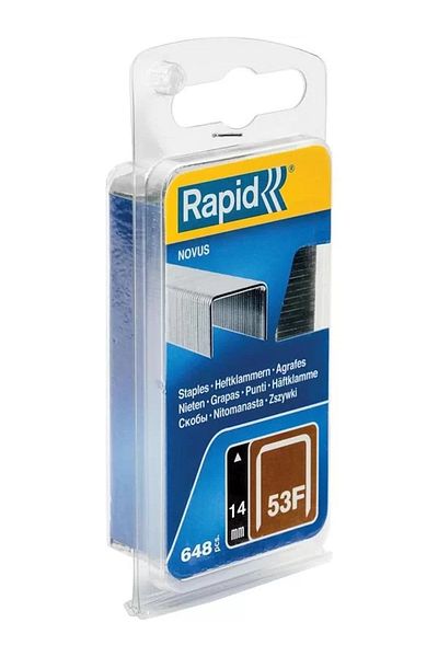 DERİK Stapler Type 53F, 14 mm Staples, 648 Pieces, Flat for Novus Hand and Electric Stapler Machines