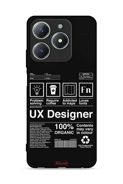 Tolwak غطاء حماية لهاتف Realme C61 4G، ملصق مصمم تجربة المستخدم