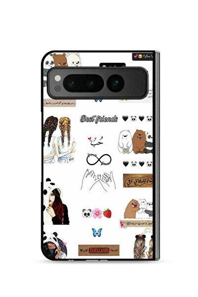 Tolwak غطاء حماية لهاتف جوجل بيكسل فولد 5G مع اقتباسات وملصقات باللغة العربية