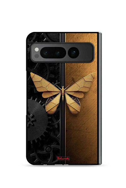 Tolwak غطاء حماية لجهاز جوجل بيكسل فولد 5G بتصميم فراشة فولاذية