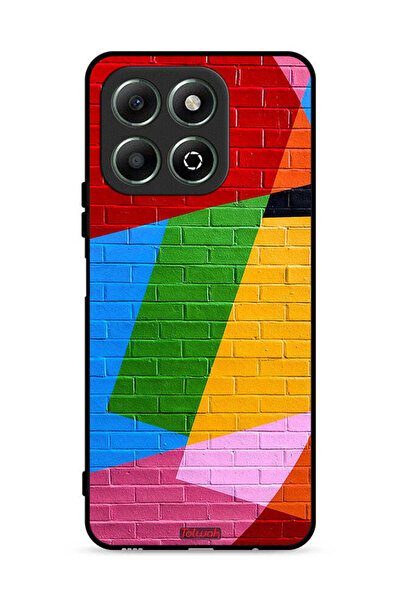 Tolwak غطاء حماية لهاتف Honor X6b 4G برسومات جدارية ملونة