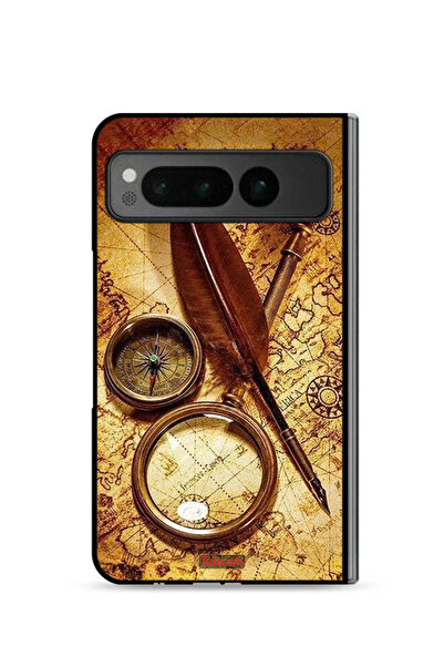 Tolwak غطاء حماية لهاتف جوجل بيكسل فولد 5G بتصميم بوصلة عتيقة