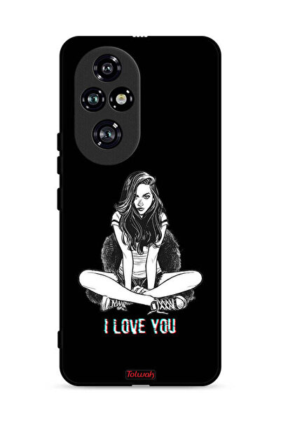 Tolwak غطاء حماية لهاتف Honor 200 Pro 5G برسومات "أحبك"