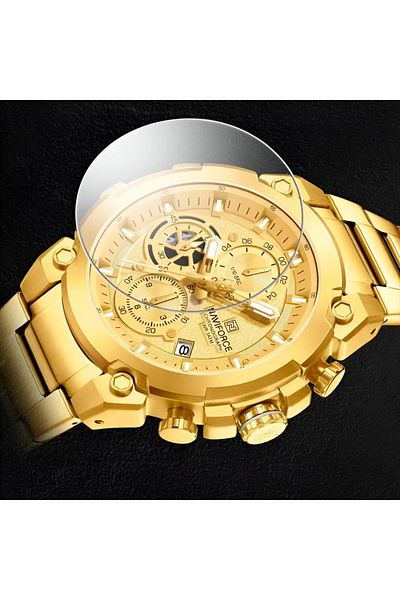 Naviforce Luxury Chronograph Wrist Watch for Men with Stainless Steel Strap Water Resistant Multi-Function