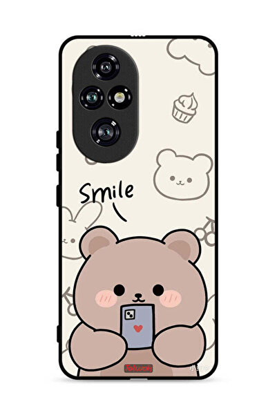 Tolwak غطاء حماية لهاتف Honor 200 Pro 5G برسومات الدب المبتسم