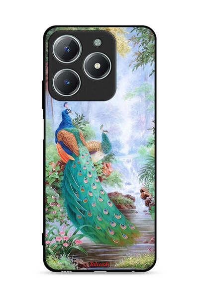 Tolwak غطاء حماية لهاتف Realme C61 4G بنقشة الطاووس