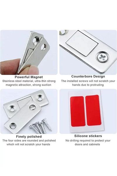 STOREMAX 4 Pieces Magnet Lock, Self-Adhesive Door Magnets, Furniture, Sliding Door