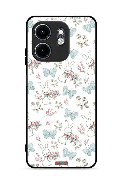 Tolwak غطاء حماية لهاتف إنفينيكس سمارت 9 4G بطبعة أرنب وفراشات