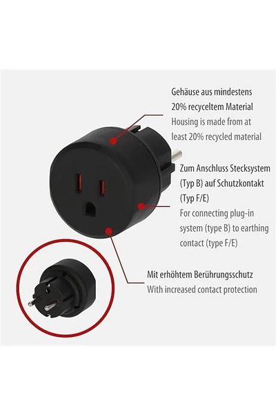 STOREMAX Us Plug System Turkey Compatible Ip20 Licensed Grounded Travel Adapter Converter