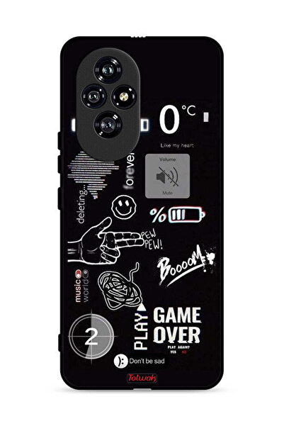 Tolwak غطاء حماية لهاتف Honor 200 5G بتصميم Game Over Pew Pew