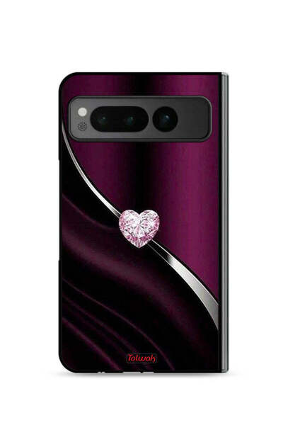 Tolwak غطاء حماية لجهاز جوجل بيكسل فولد 5G بتصميم قلب ماسي