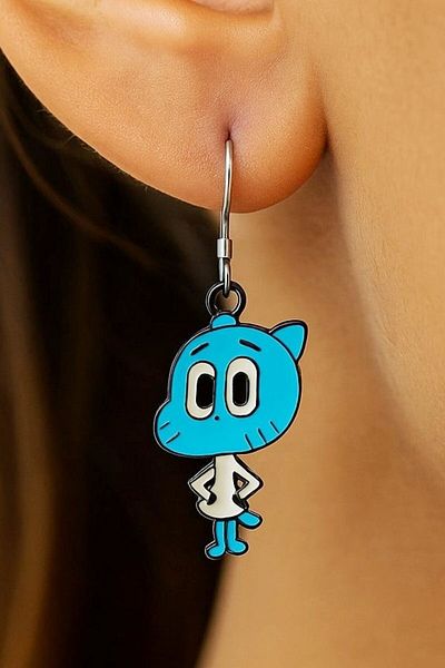 Fildişi Aksesuar Gumball Shaped Enamel Women's Earrings Double Pieces Handmade Earrings