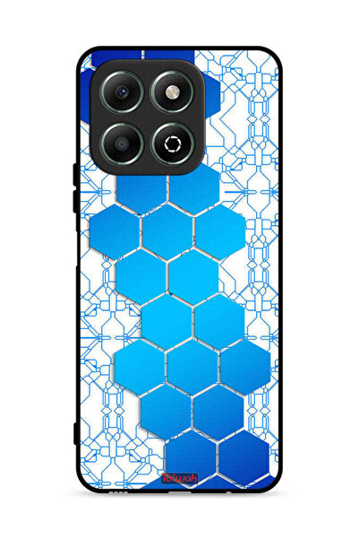 Tolwak غطاء حماية لهاتف Honor X6b 4G بنمط شبكة أيقونات سداسية الشكل