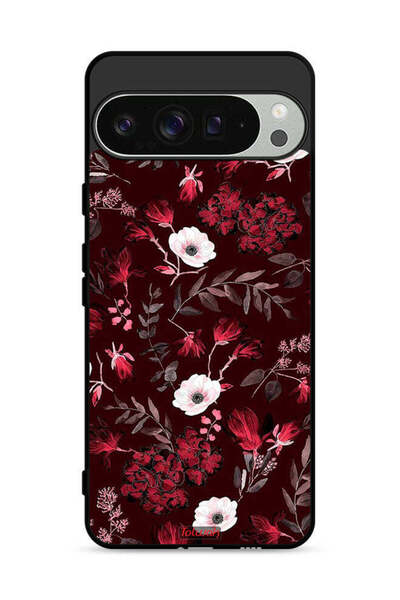 Tolwak غطاء حماية لجهاز Google Pixel 9 Pro XL مزين بزهور صغيرة وأوراق استوائية