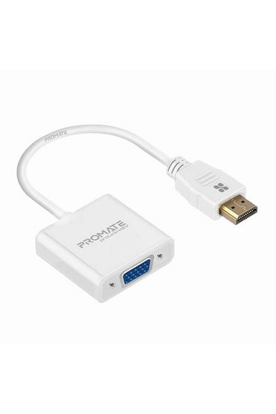 Promate HDMI to VGA display adapter supports 1080p resolution and features low voltage and minimal interference.