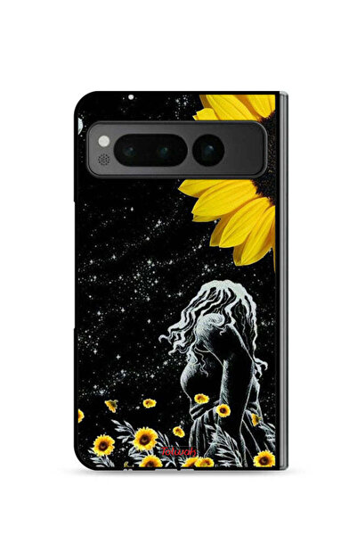 Tolwak غطاء حماية لهاتف جوجل بيكسل فولد 5G بتصميم فتاة تنظر إلى القمر