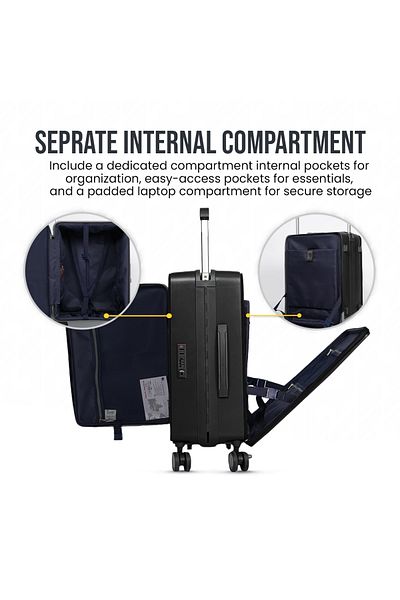 JEEM ML02 Wide Handle Cabin Luggage | Lightweight Cabin Trolley Bag | Durable Travel Gear