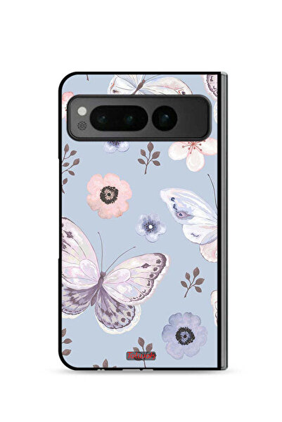 Tolwak غطاء حماية لهاتف جوجل بيكسل فولد 5G بنقشة فراشات وزهور