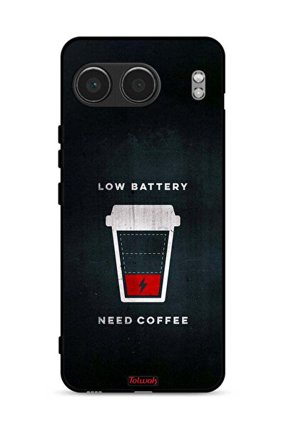 Tolwak غطاء حماية لهاتف OnePlus Nord 4 5G - بطارية منخفضة - يحتاج إلى قهوة