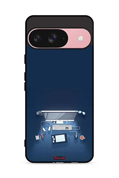 Tolwak غطاء حماية لجهاز Google Pixel 9 بتصميم فني على شكل مكتب كمبيوتر