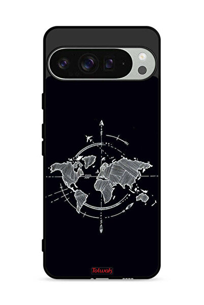 Tolwak غطاء حماية لهاتف Google Pixel 9 Pro برسومات البوصلة