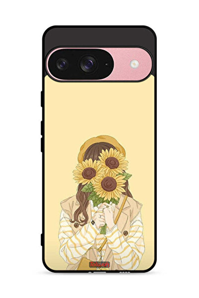 Tolwak غطاء حماية لجهاز Google Pixel 9 بغطاء وجه مزين برسومات عباد الشمس