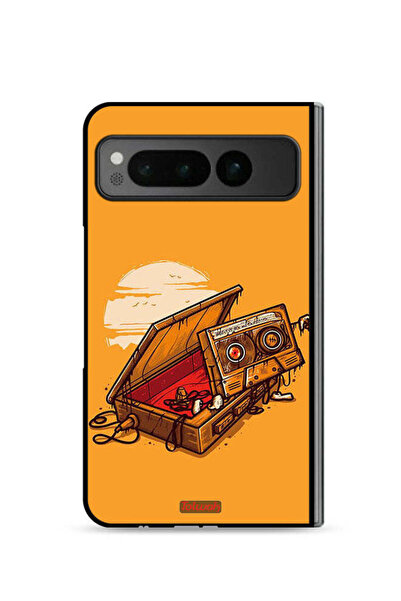 Tolwak غطاء حماية لهاتف Google Pixel Fold 5G بتصميم شريط كاسيت وشريط لاصق