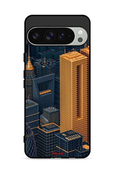 Tolwak غطاء حماية لهاتف Google Pixel 9 Pro برسومات مباني فنية
