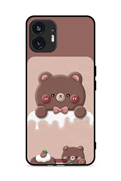 Tolwak Nothing Phone (2) 5G Protective Case Cover Bear Strawberry