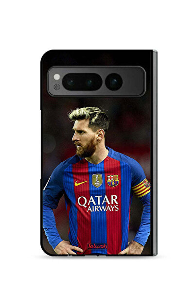 Tolwak غطاء حماية لهاتف جوجل بيكسل فولد 5G ميسي برشلونة