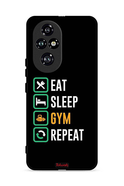 Tolwak غطاء حماية لهاتف Honor 200 Pro 5G، Eat Sleep Gym Repeat