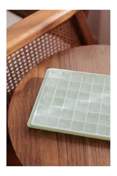 ShopZum Silicone Ice Mold, 60 Compartment Square Ice Box, Presentation Ice Box Mold (Green)
