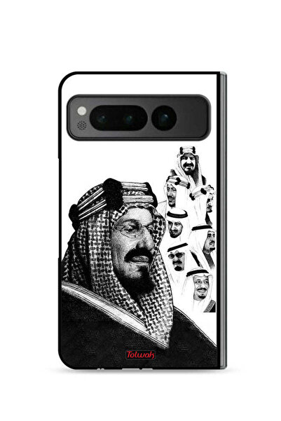 Tolwak غطاء حماية لهاتف جوجل بيكسل فولد 5G، ملصق فني أبيض وأسود لملوك المملكة...